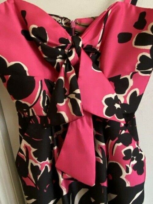 milly pink black white new floral print spaghetti strap small tank topcami
