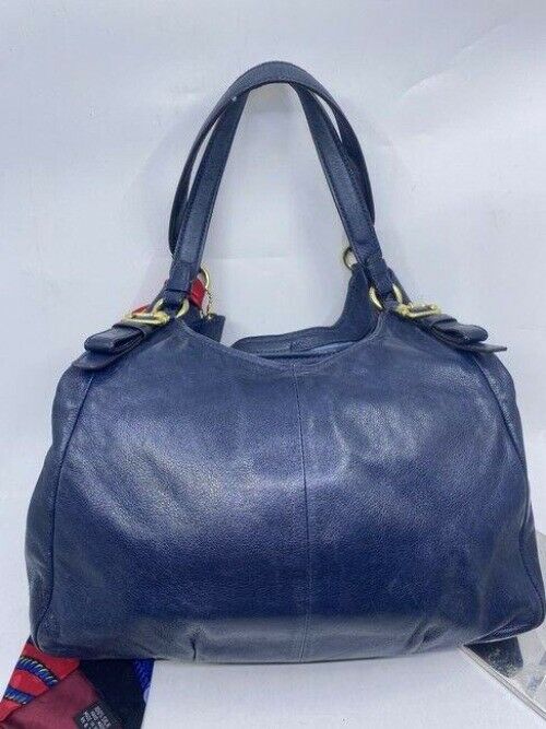 coach tote w large bag tote w detachable specialty navy leather shoulder bag