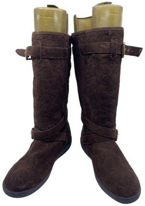 Coach Brown Tall Suede Bootsbooties Size Us