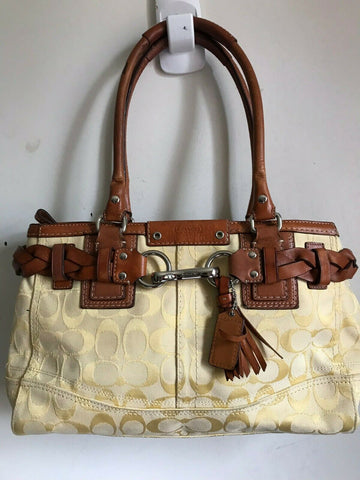 Coach Brown/Cream Shoulder Bag