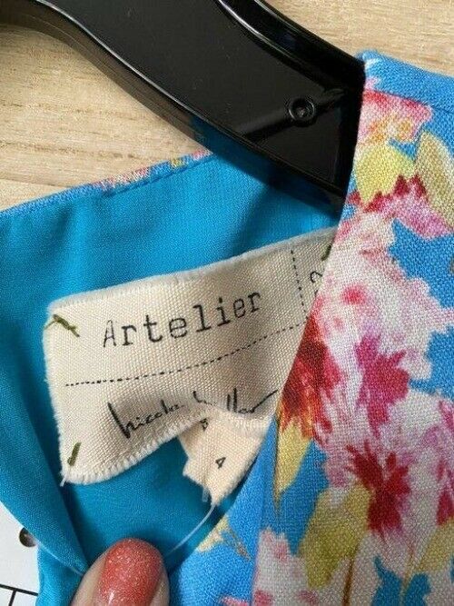 Nicole Miller blue floral linen skirt and set msrp blouse
