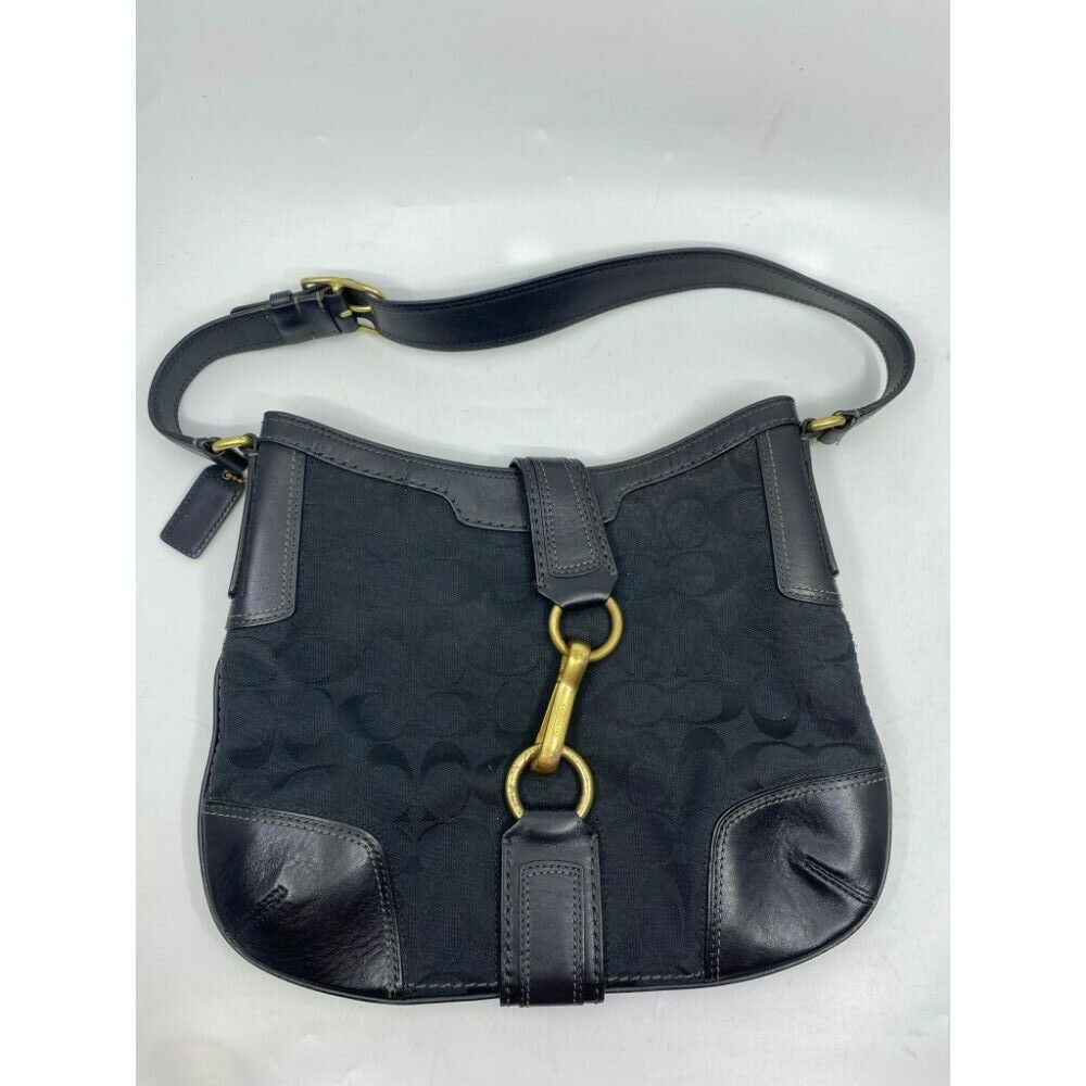 Coach Women's Black Medium Fabric Shoulder Bag