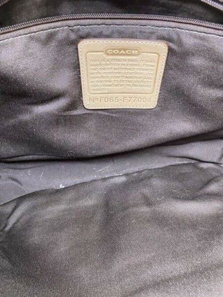coach xl all over logo cream brown jacquard fabric messenger bag