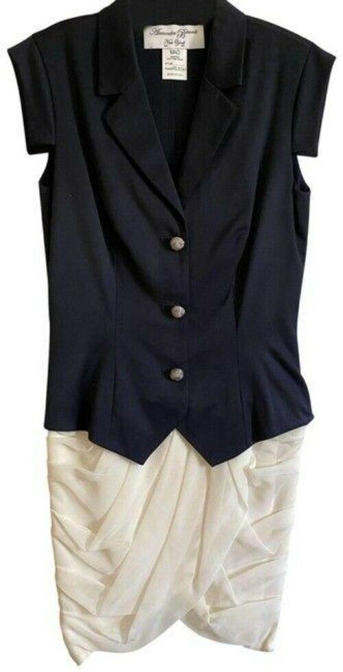 Black Off White Runway Sample Short Casual Dress
