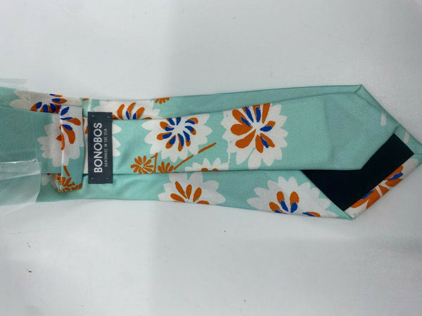 NWT BONOBOS Neck Tie Turquoise Floral Great for Spring MSRP 98