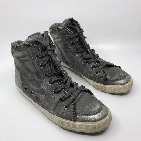 ASH Silver High Top Metallic Silver Sneakers size 10