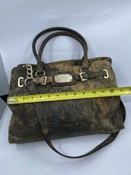 michael kors washed hamilton msrp black leather shoulder bag