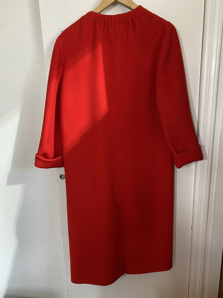 GLORIA SACHS New york Red Long  Coat Small