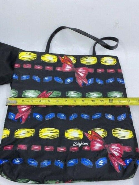 brighton bag black with multicolor nylon tote