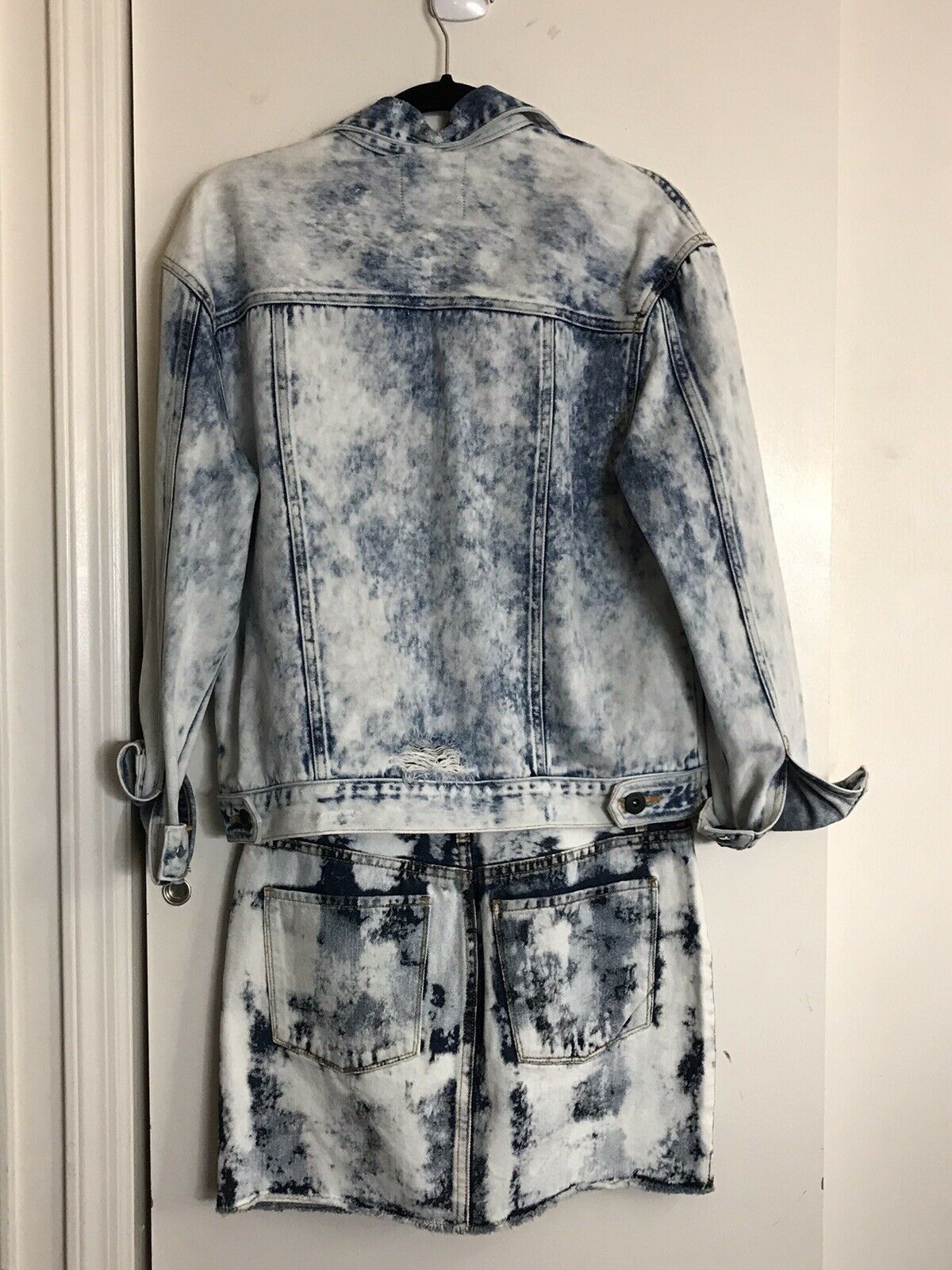NWT John John Lab Acid wash Denim Jacket w/ Skirt Set