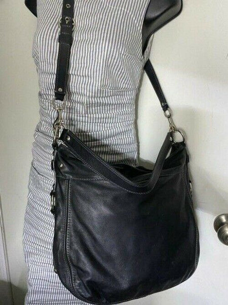 Coach xl shoulder black leather cross body bag