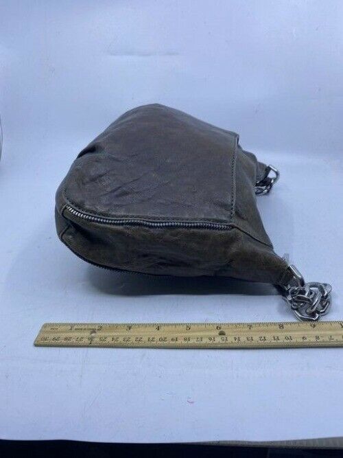 Michael Kors Odette Zip Medium Convertible Pearl Gray Leather Shoulder Bag