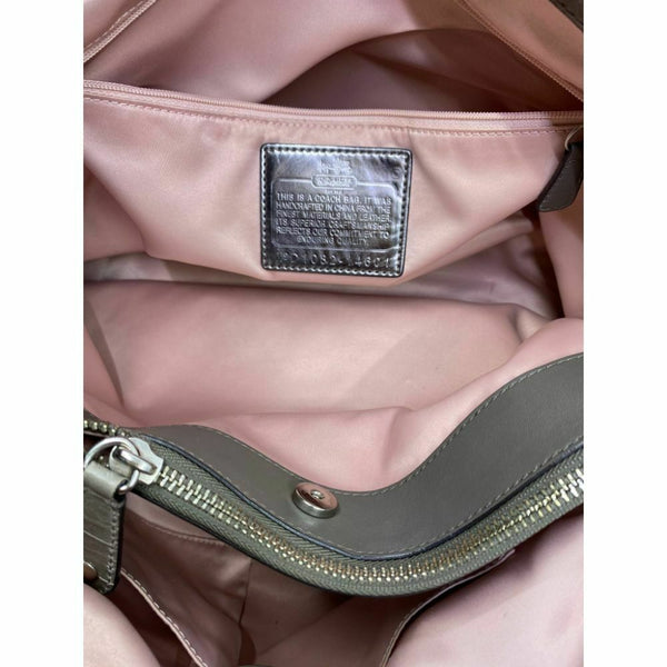 COACH Animal Embossed Leather Gray Shoulder Bag Amazing!