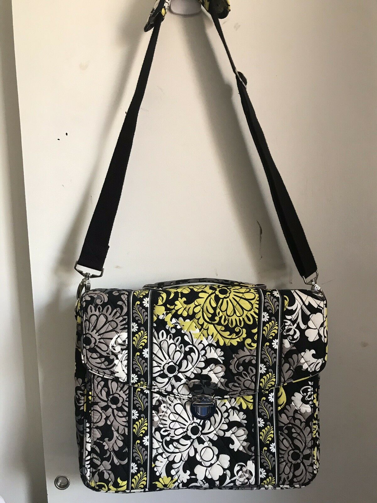 Vera Bradley Yellow/ Black Messenger/ Computer Bag