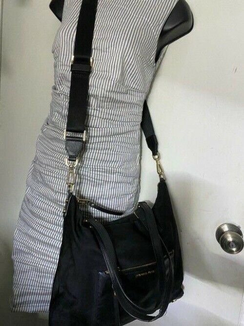 michael kors large shoulder black nylon cross body bag