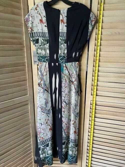 Nicole Miller black teal white msrp long casual maxi dress