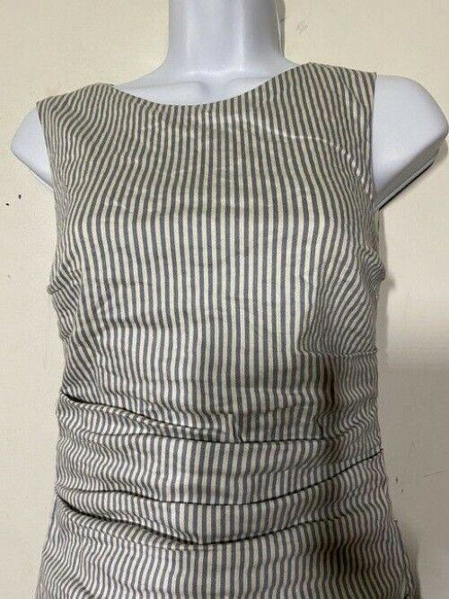 nicole miller new ruched linen striped msrp