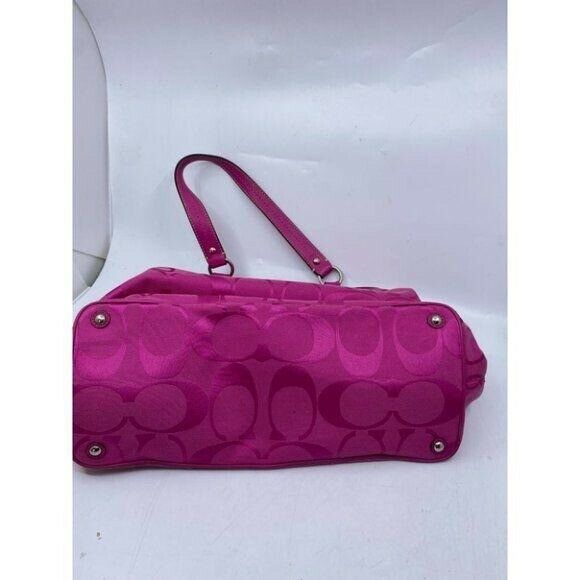 COACH Large Pink Jacquard Fabric Tote Bag