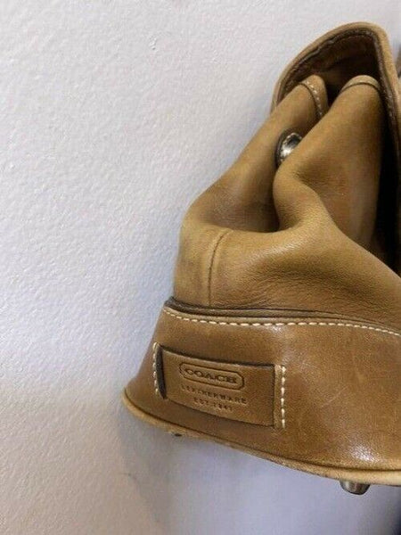 coach small tan leather tote