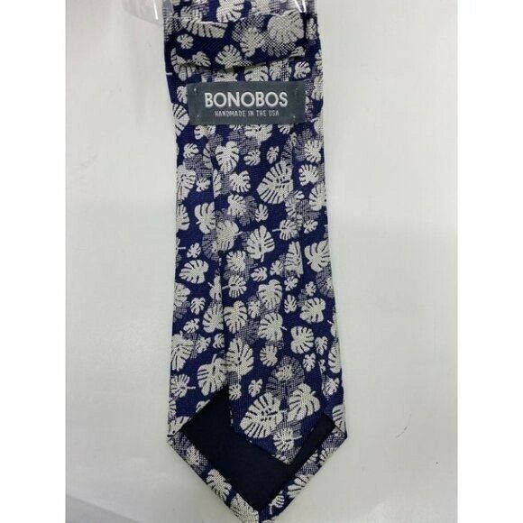 New! BONOBOS Navy White Premium Neck Tie Handmade