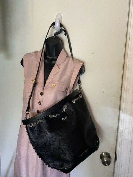 Michael Kors Bucket Alanis Medium Black Leather Shoulder Bag