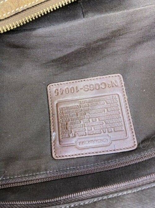 coach large brown leather shoulder bag