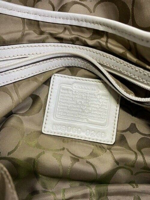 coach white brown leather shoulder bag