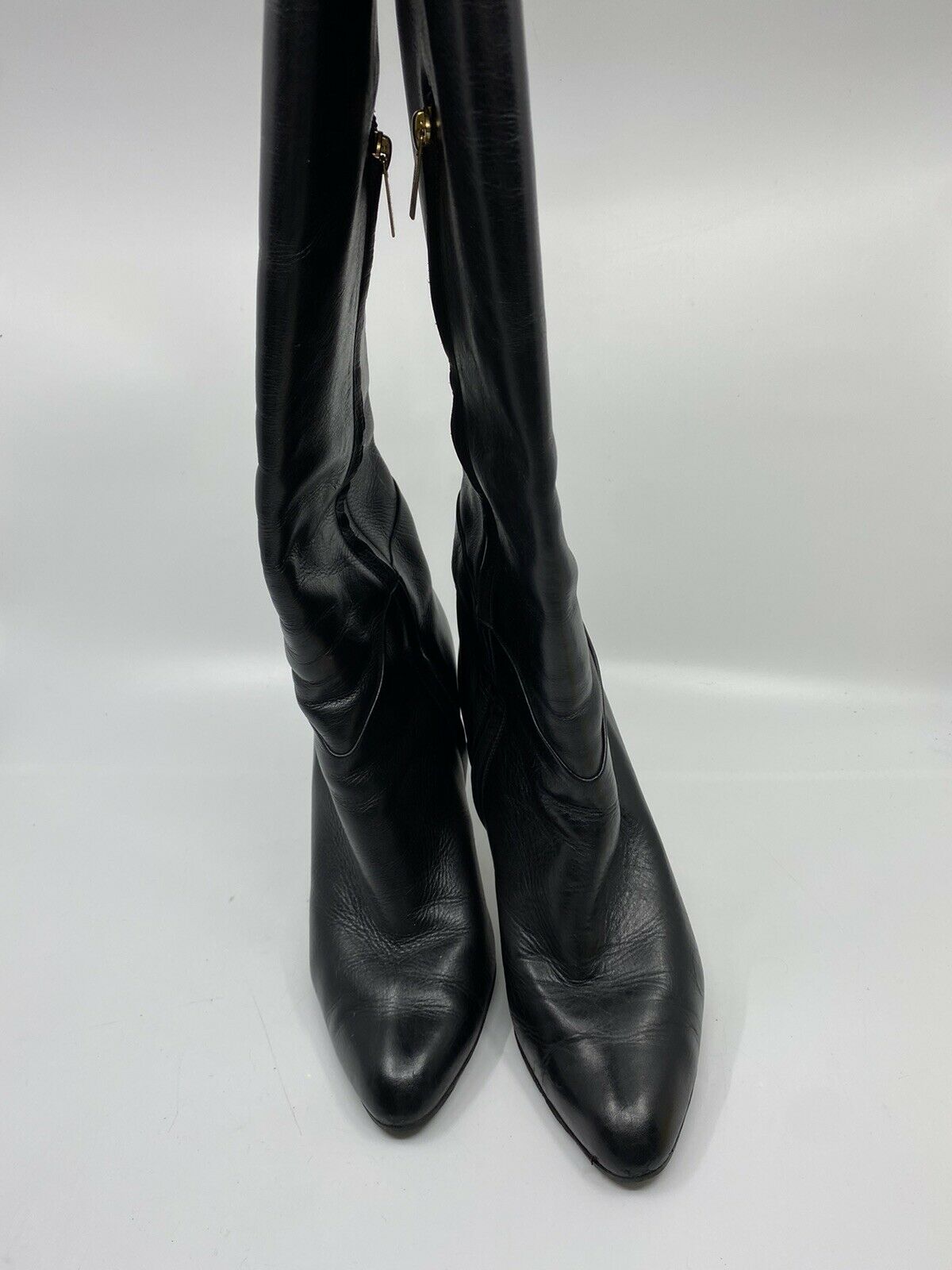 JIMMY CHOO Black Leather Knee high boots 7.5