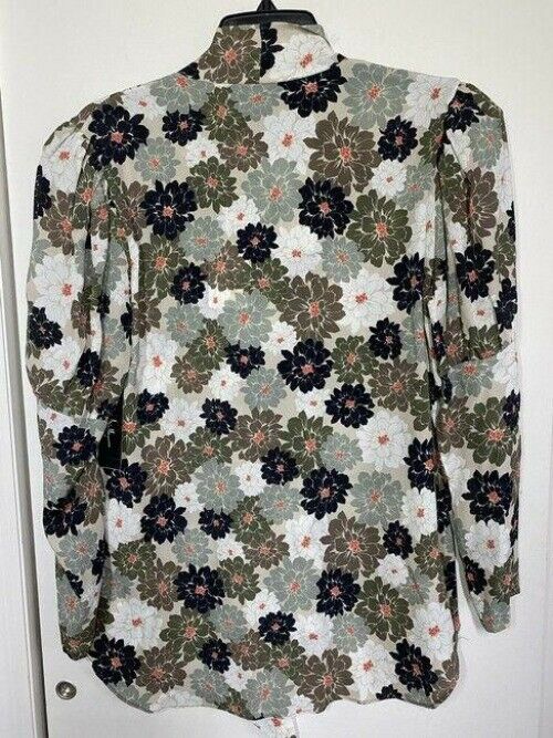 nicole miller multicolor new ls floral msrp sample small blouse