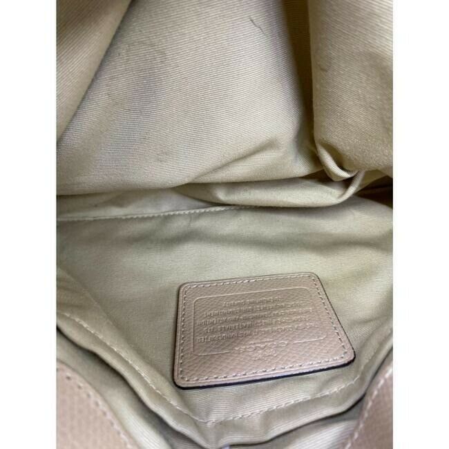 coach medium w adjustable strap tan leather cross body bag