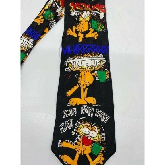 NWT Garfield Neck Tie Coffee Me Black Orange