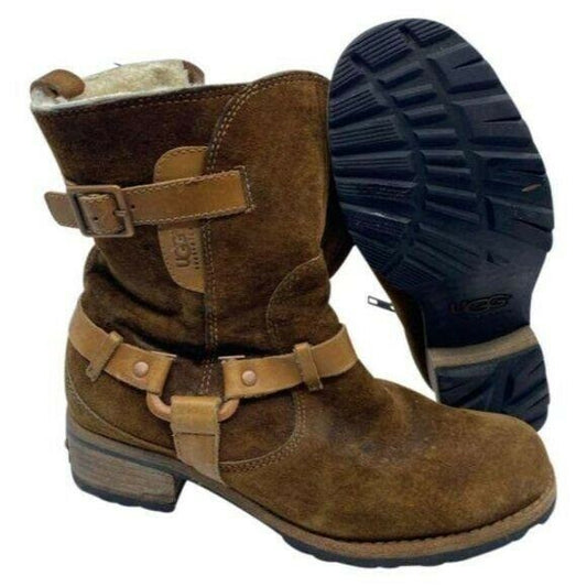 UGG Brown Leather Boots Size 6