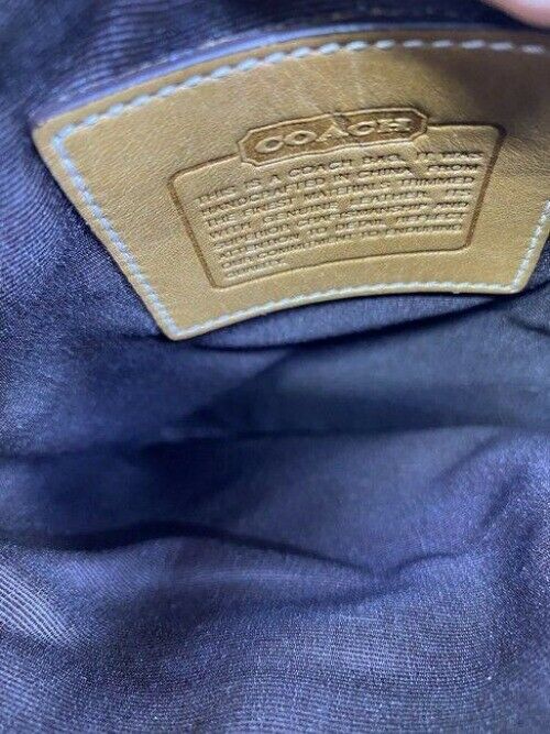 coach small tan beige fabric cross body bag