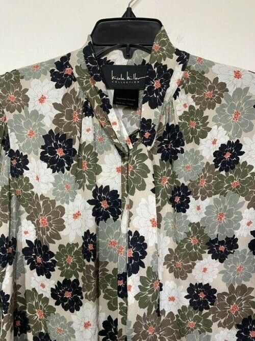 nicole miller multicolor new ls floral msrp sample small blouse