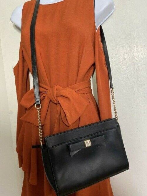 kate spade black leather cross body bag