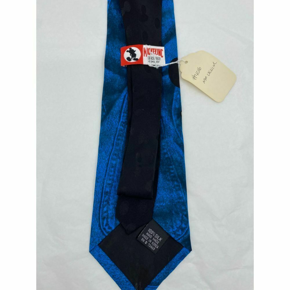 New! MICKEY MOUSE Disney Neck Tie Blue 100% Silk Handmade