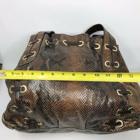 MICHAEL KORS Brown Python Leather Shoulder Bag