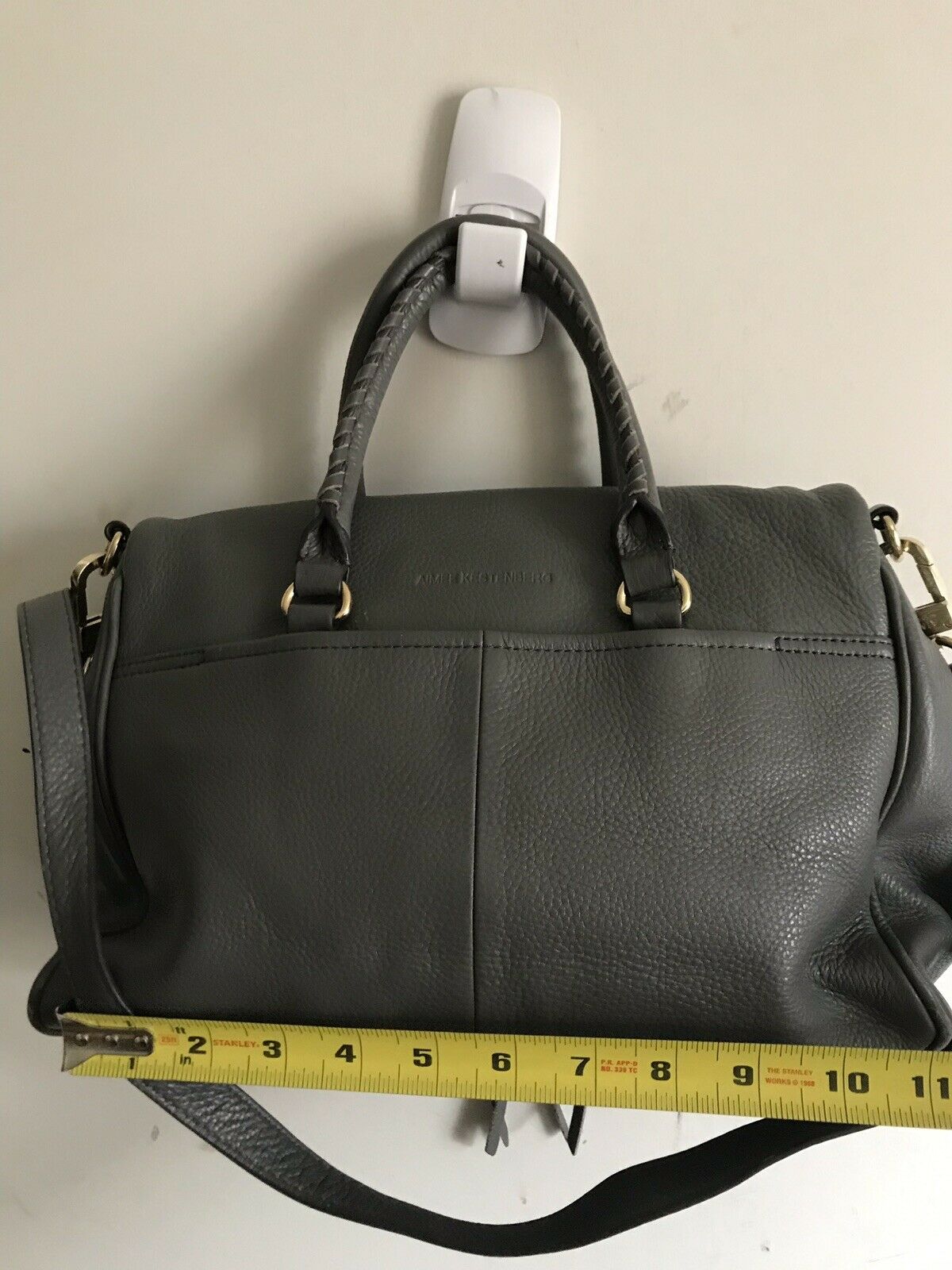 Aimee Kestenberg Medium Slate Leather Handbag With Gold Accents