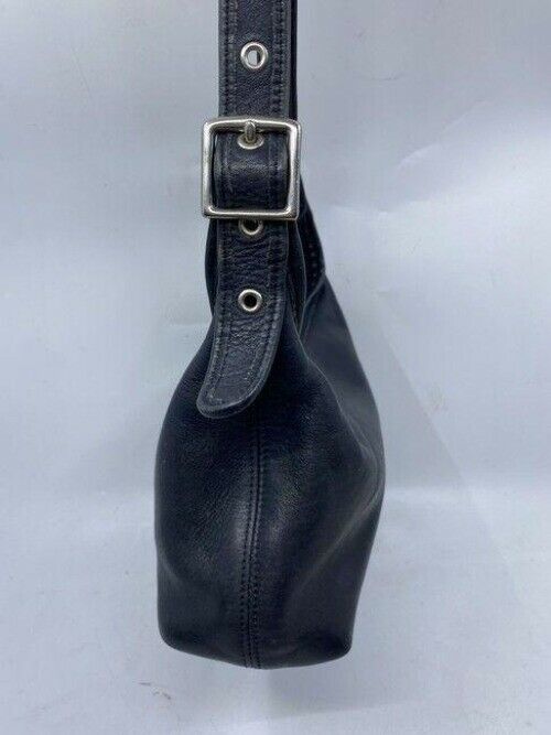 coach vintage small black leather shoulder bag