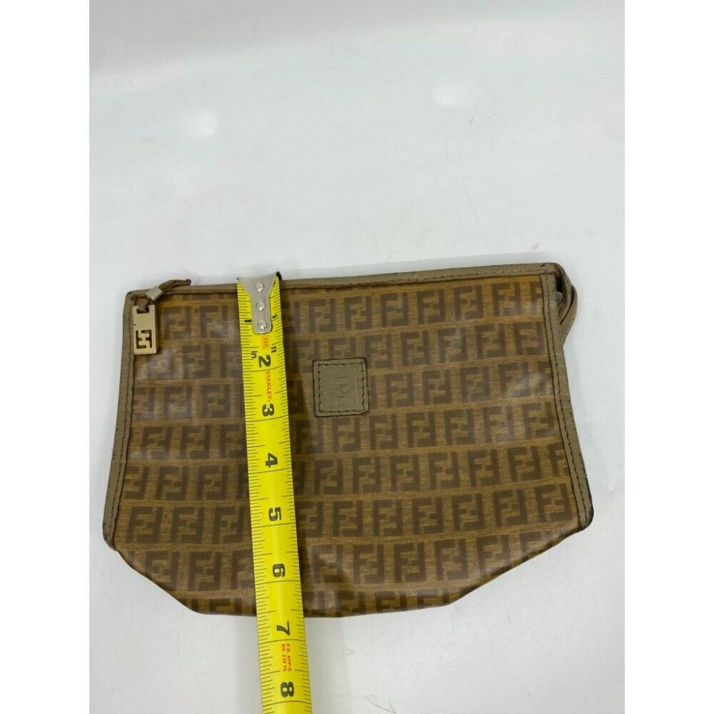 Vintage FENDI Brown Yellow Clutch