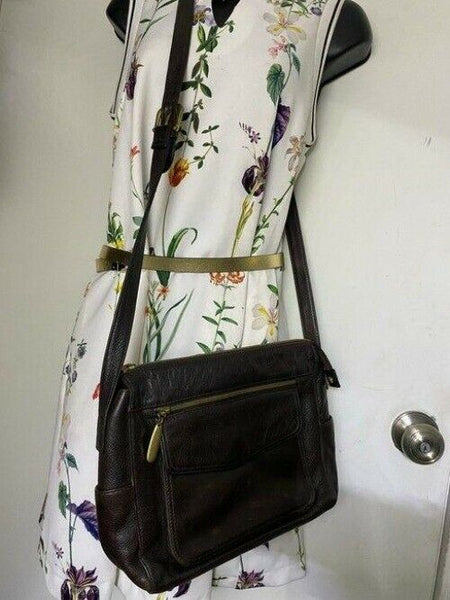 valerie stevens brown leather cross body bag