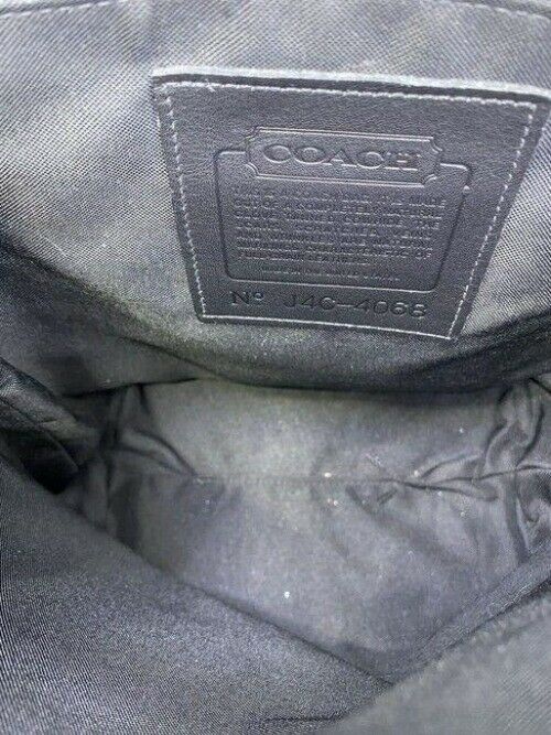 coach vintage black leather shoulder bag