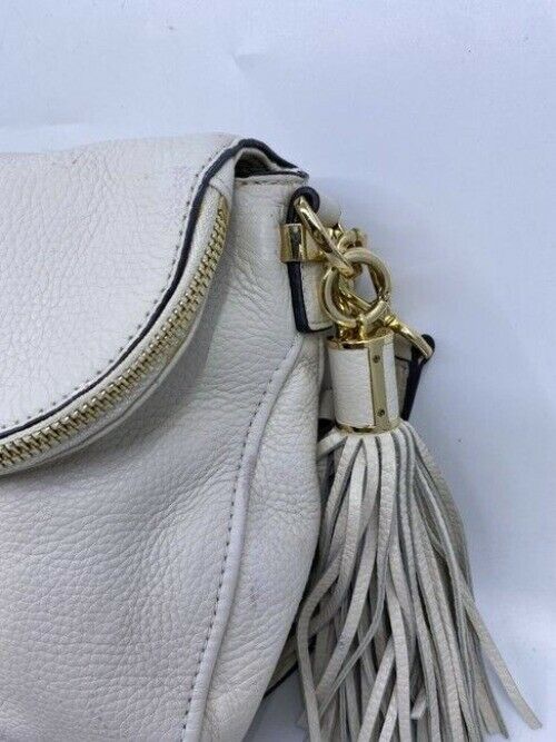 Michael Kors Tassel White Leather Cross Body Bag