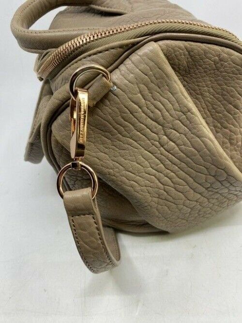Alexander Wang Pebbled Rockie Latte Rose Gold Hardware Beige Lambskin Leather Cr