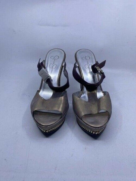 Jessica Simpson Gold Silver Valentine Slip On Designer Heels Pumps Size Us