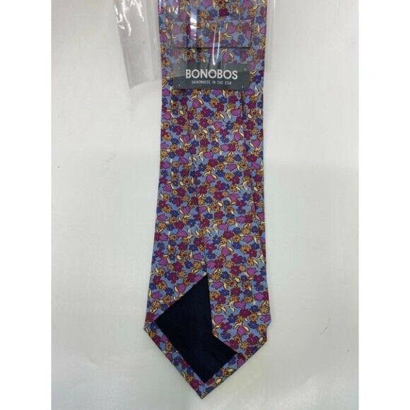 New! BONOBOS Purple Blue Orange Flower Neck Tie