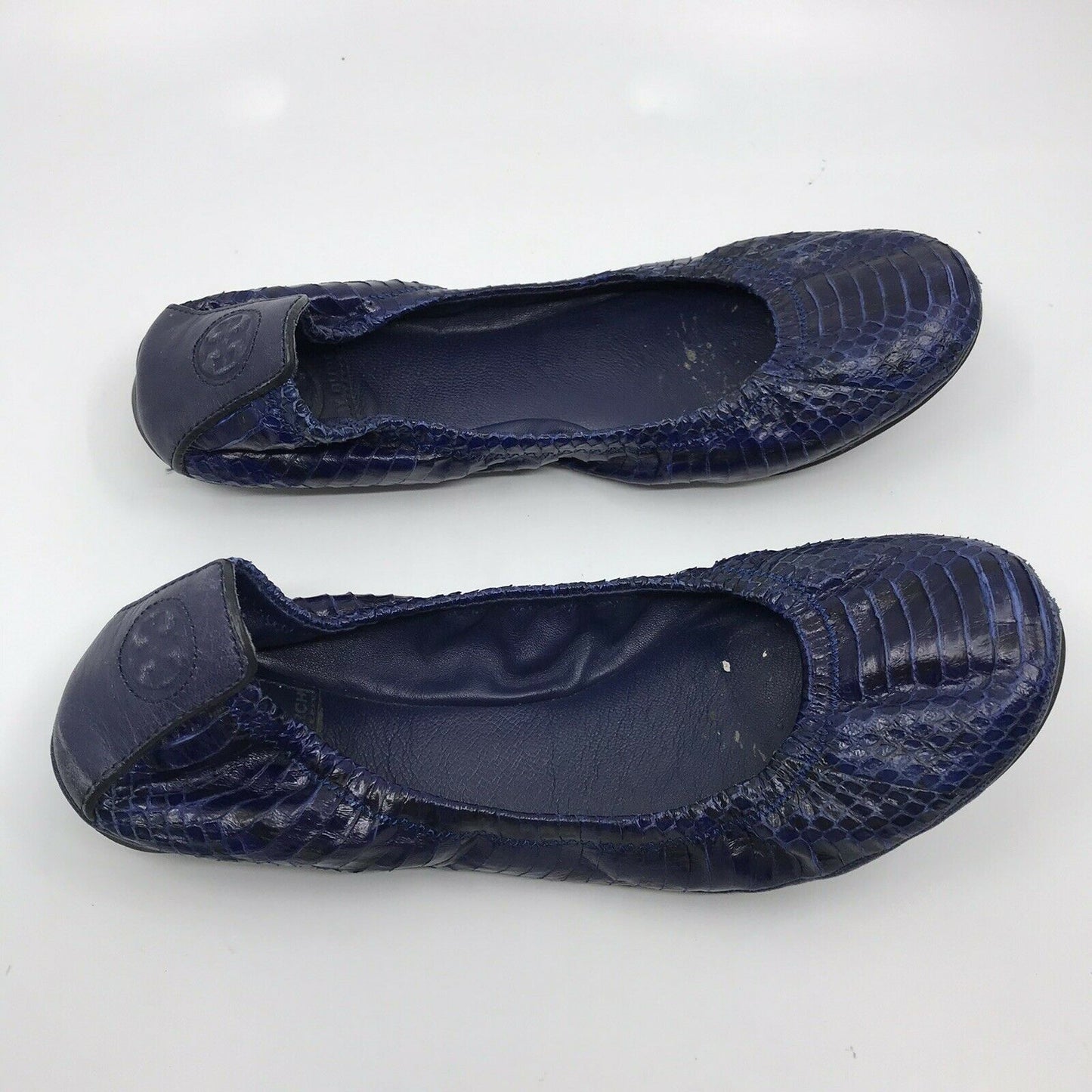 TORY BURCH Navy Snake Skin ballet Flats Size 9