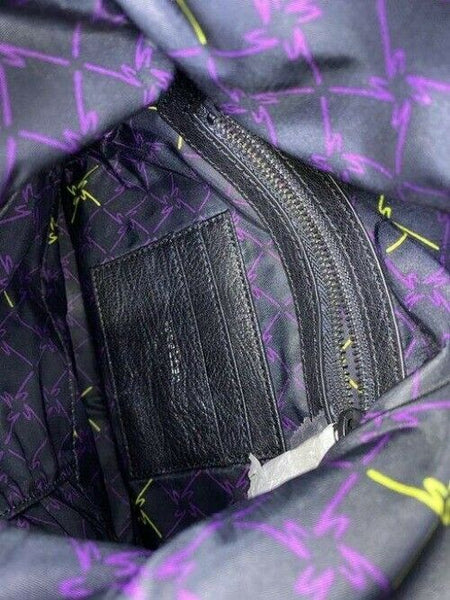 Nicole Miller Nwot Msrp Black Leather Cross Body Bag