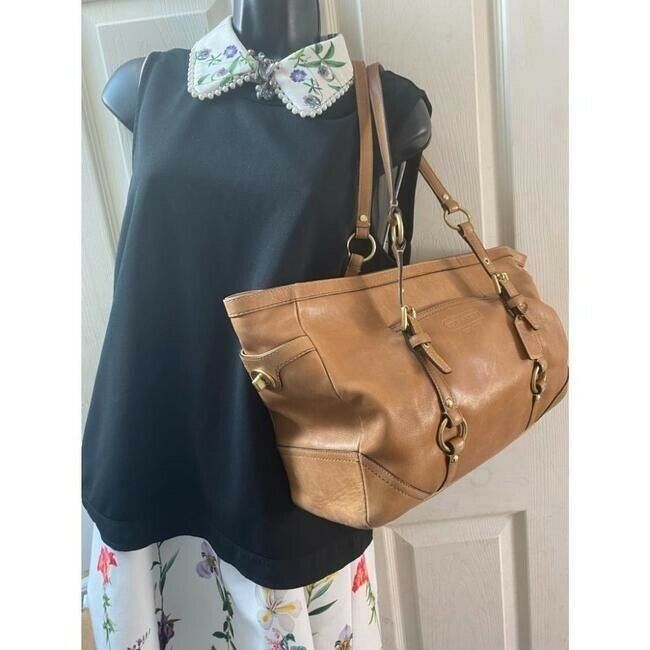 COACH Large Orange Leather Shoulder Bag