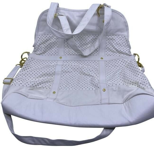Big Buddha Xxl Super White Faux Leather Cross Body Bag